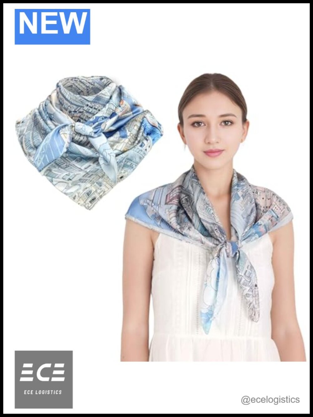 100% Polyester Satin Silk Square Scarf 35x35 Inch Neckerchief Hair Accessory